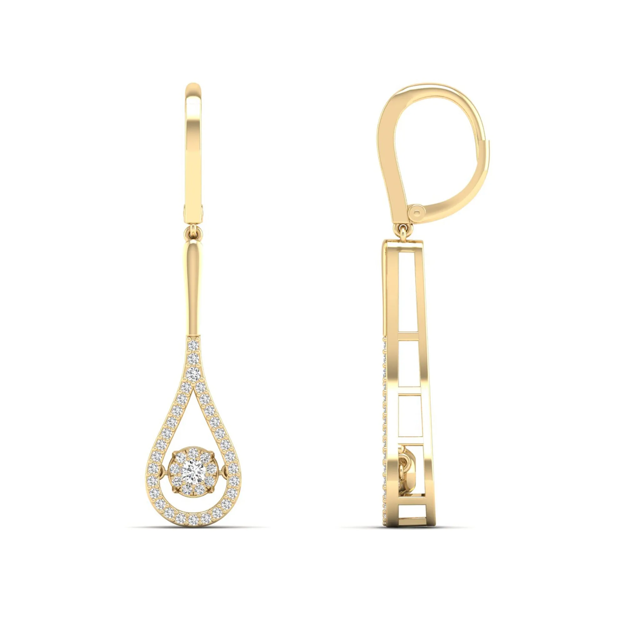 Tear Drop Cluster Dangle Dancing Earrings