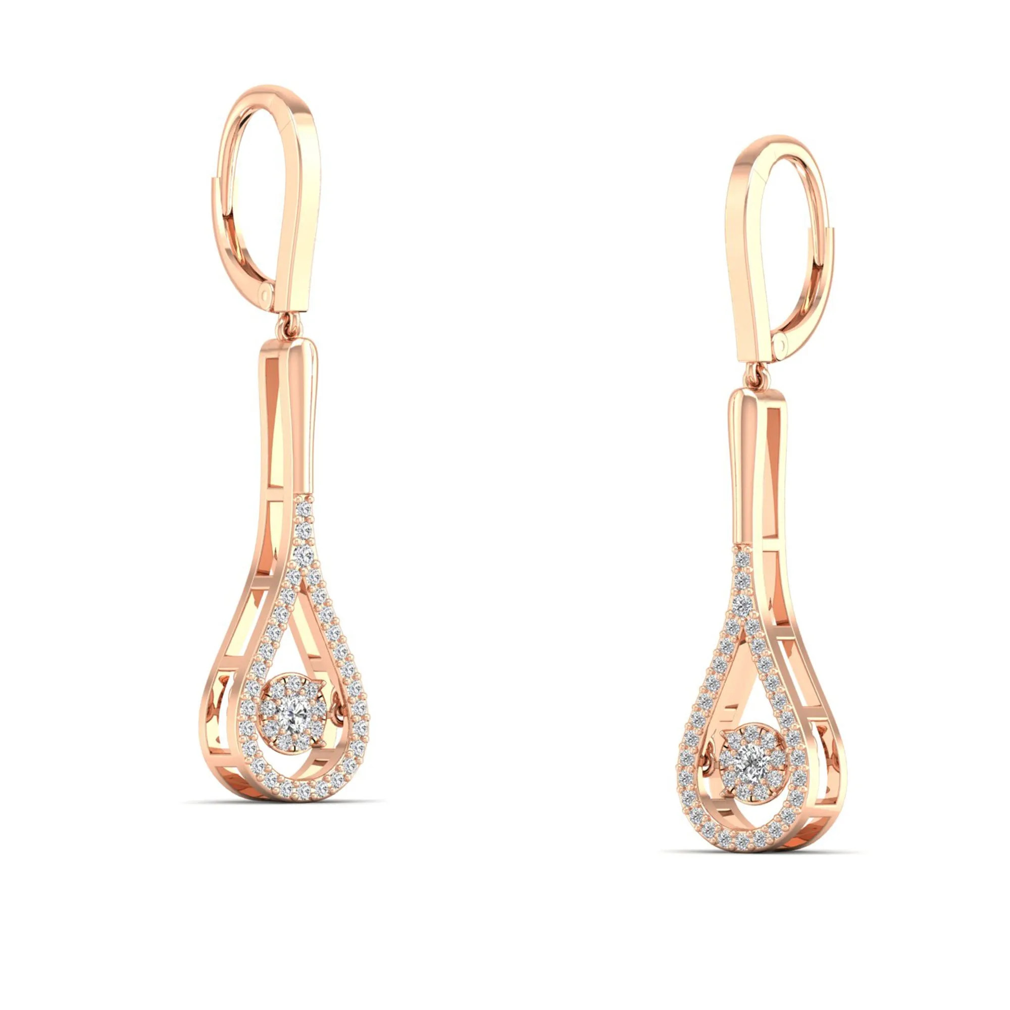 Tear Drop Cluster Dangle Dancing Earrings