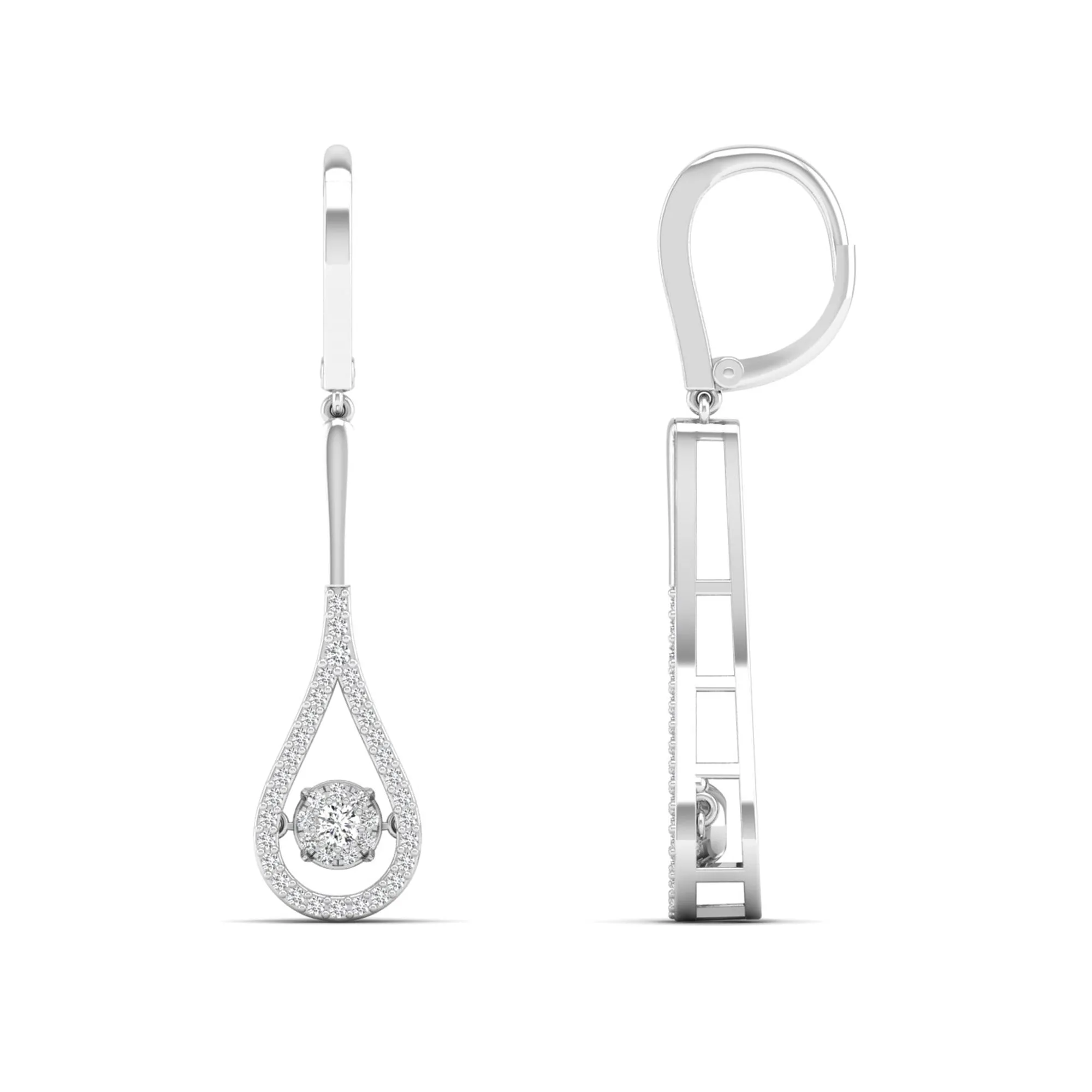 Tear Drop Cluster Dangle Dancing Earrings