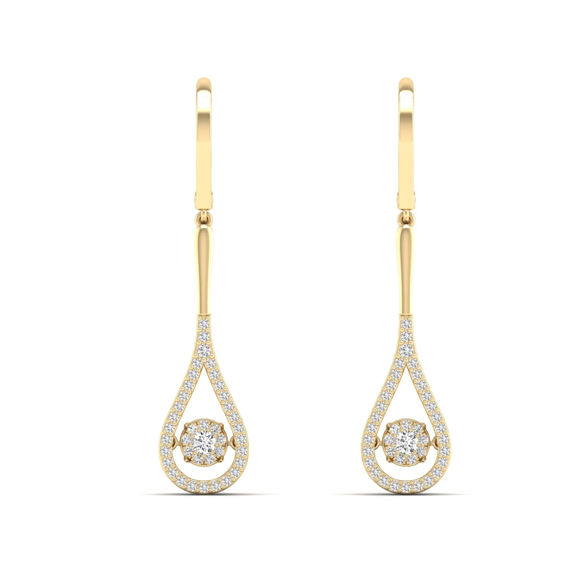 Tear Drop Cluster Dangle Dancing Earrings