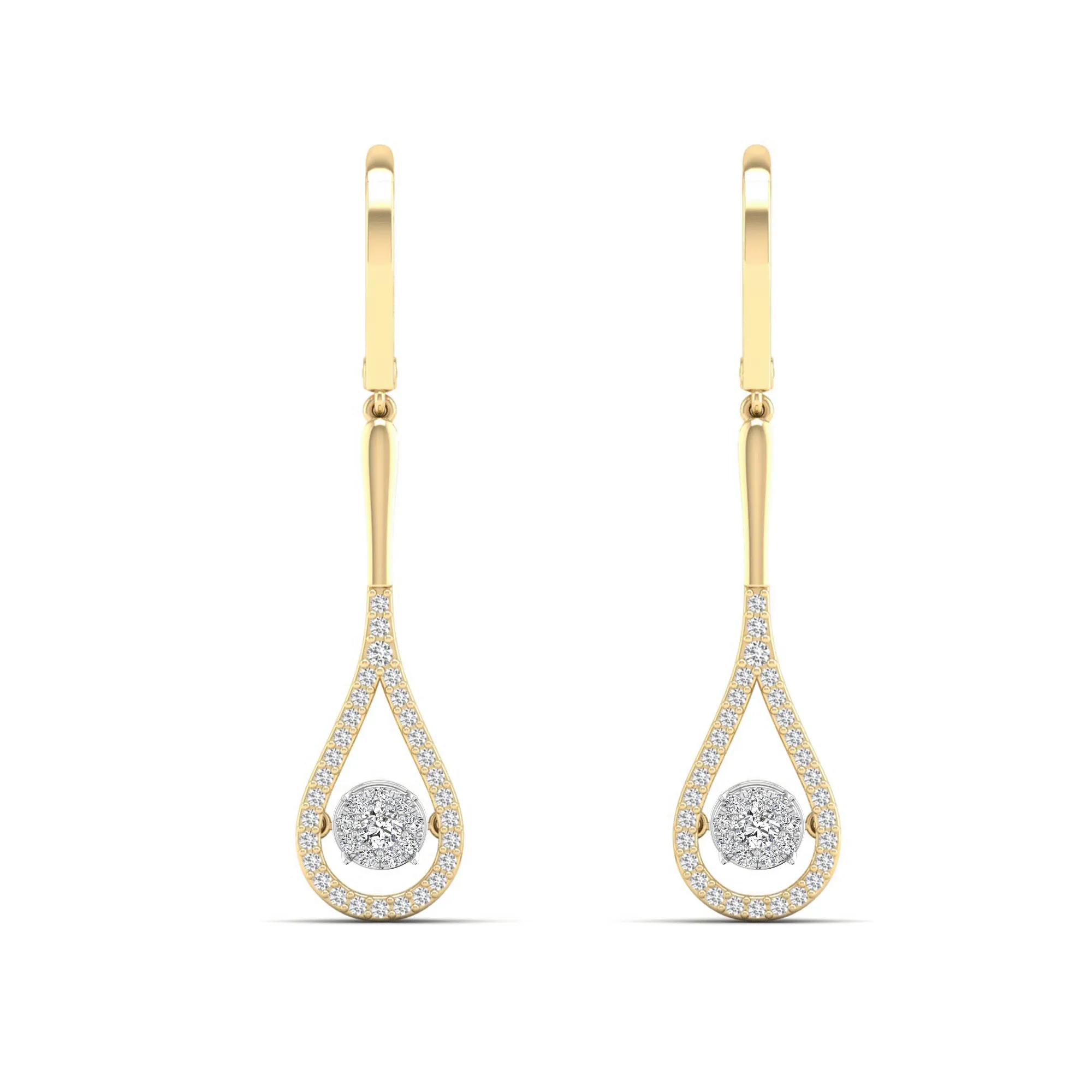 Tear Drop Cluster Dangle Dancing Earrings