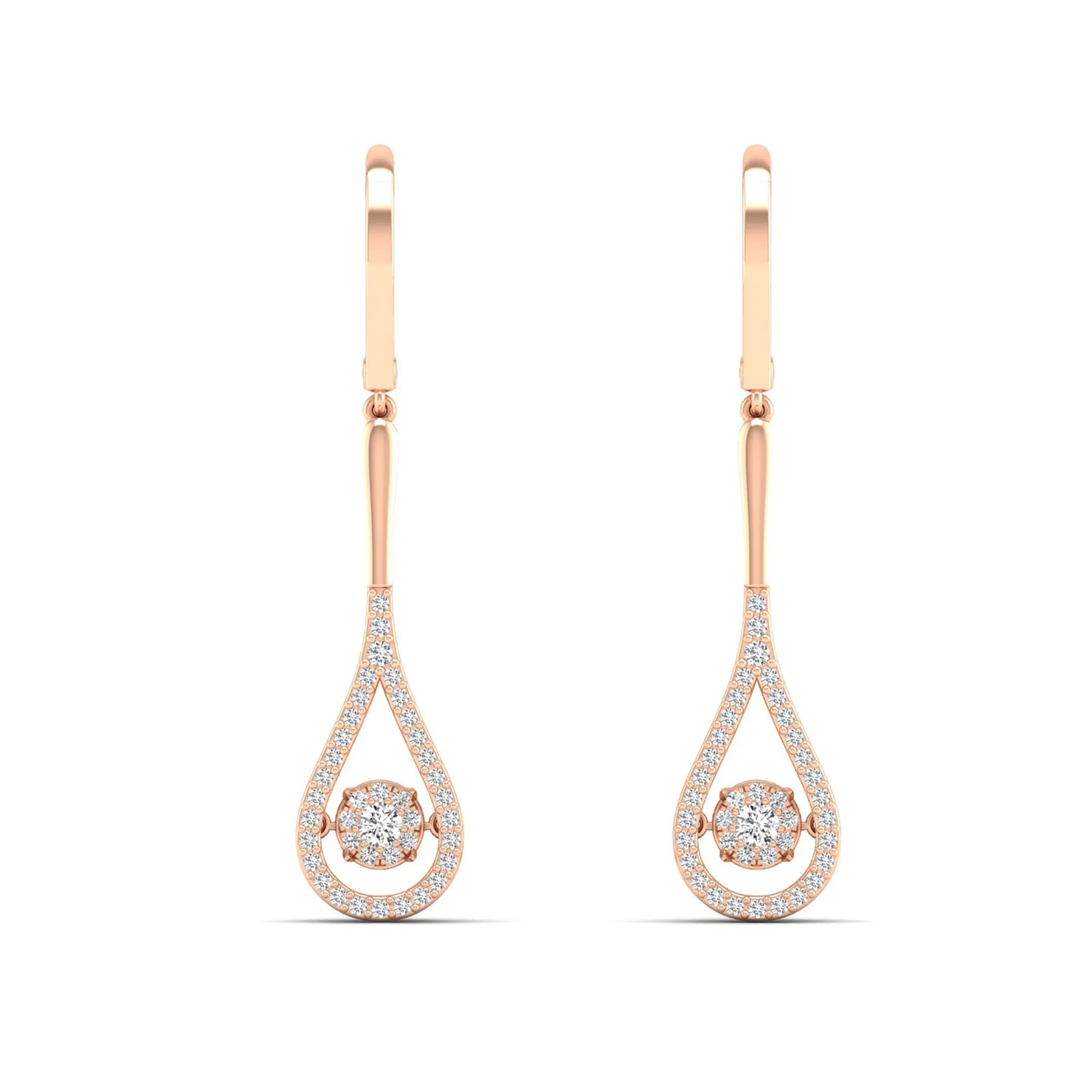 Tear Drop Cluster Dangle Dancing Earrings