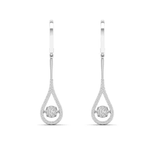 Tear Drop Cluster Dangle Dancing Earrings