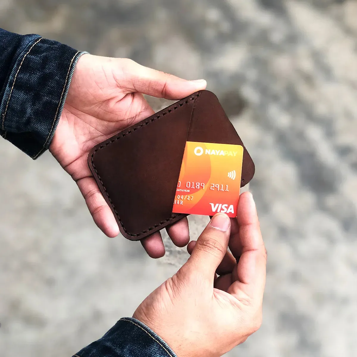 The Eminence: A leather Cardholder - Brown Color