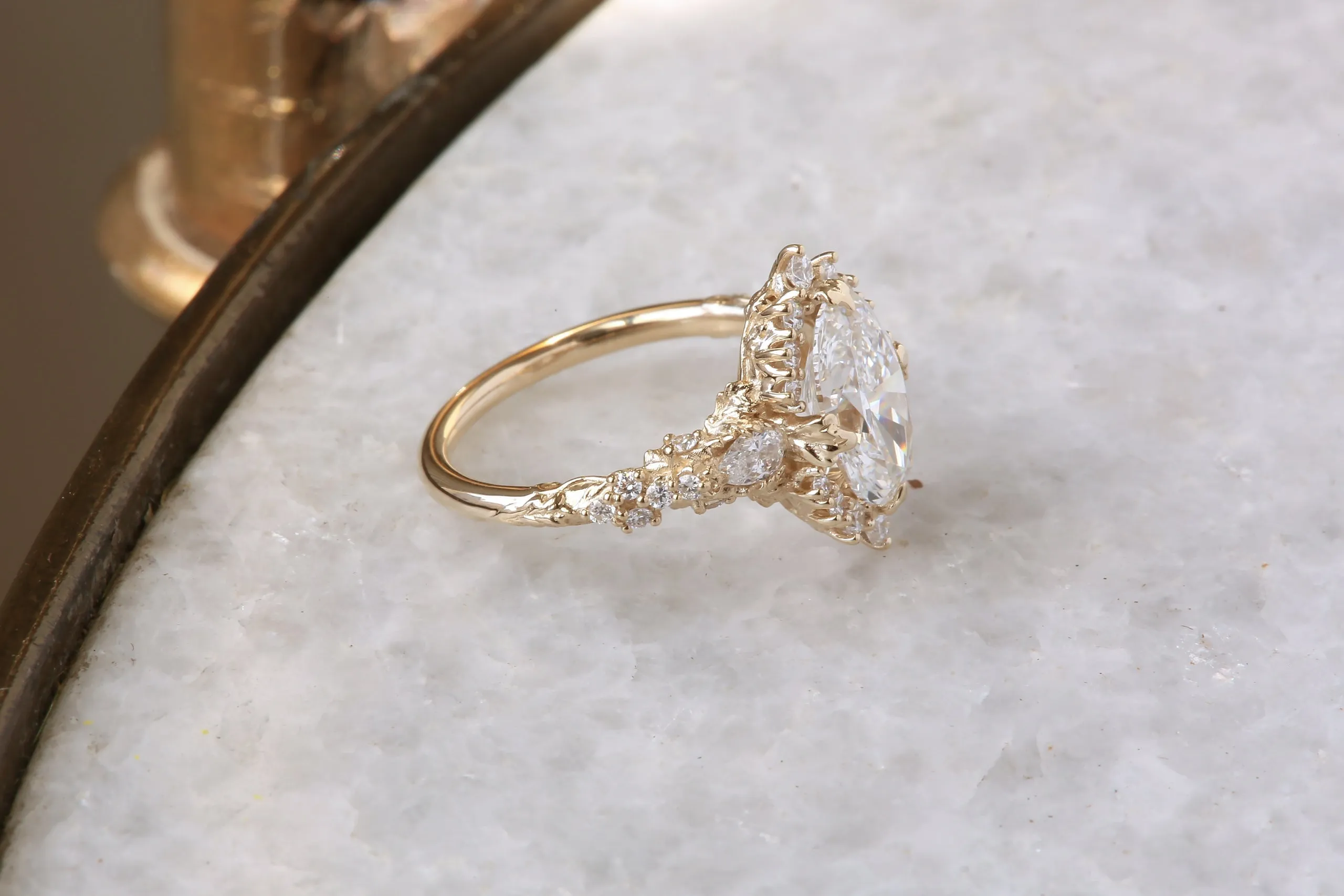 The Nerium Heirloom Setting - Diamond Halo Engagement Ring Setting