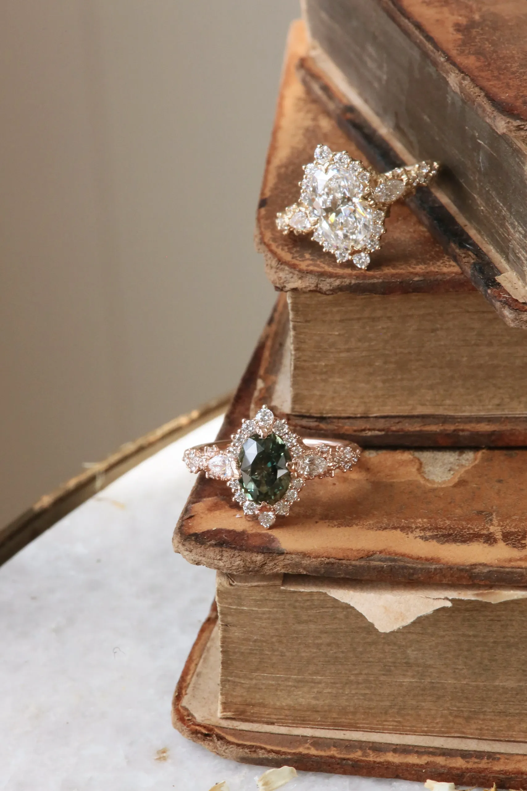 The Nerium Heirloom Setting - Diamond Halo Engagement Ring Setting