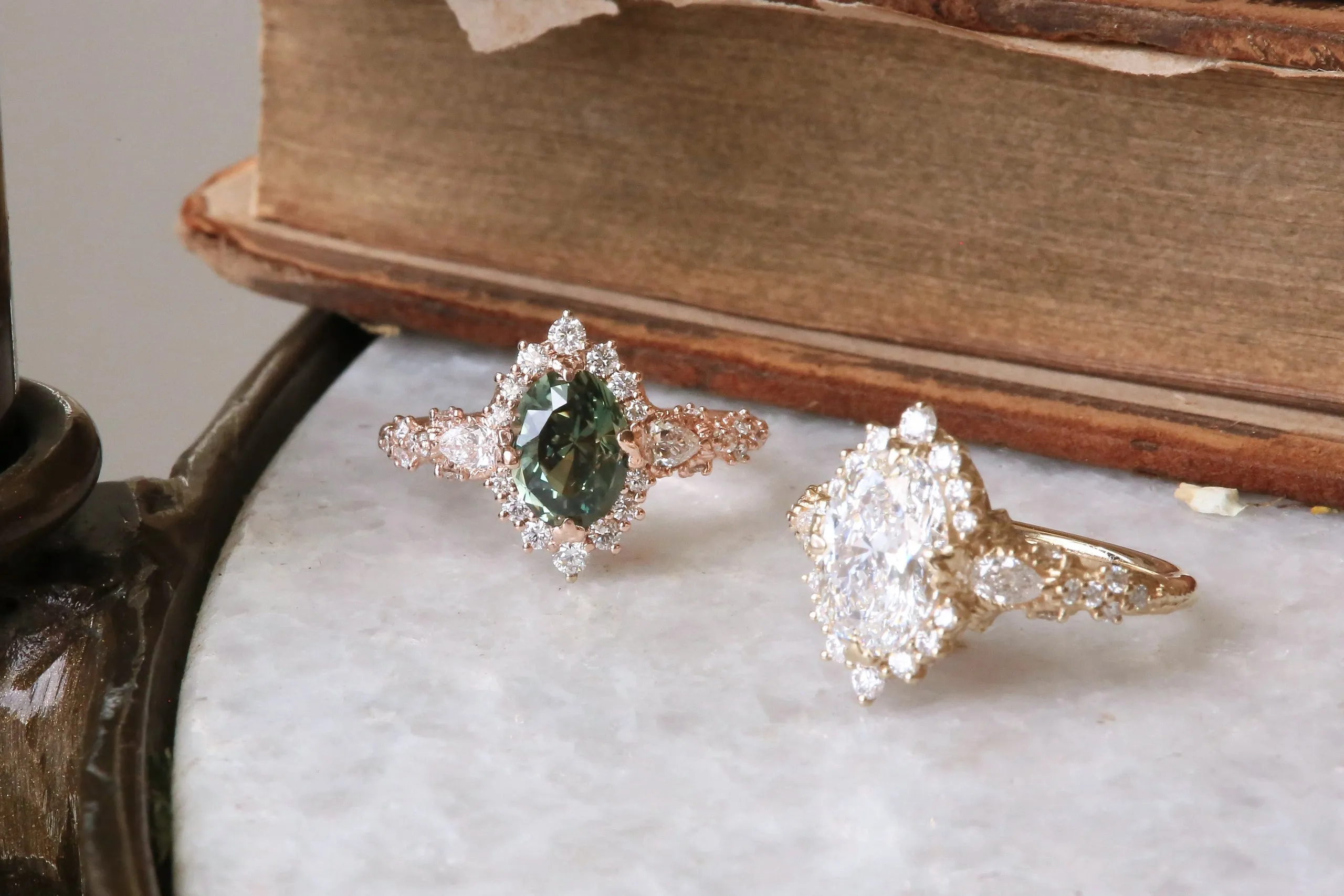 The Nerium Heirloom Setting - Diamond Halo Engagement Ring Setting
