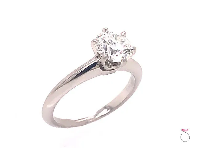 Tiffany & Co. 1.02 ct. G, VVS2 Round Diamond Solitaire Platinum Ring