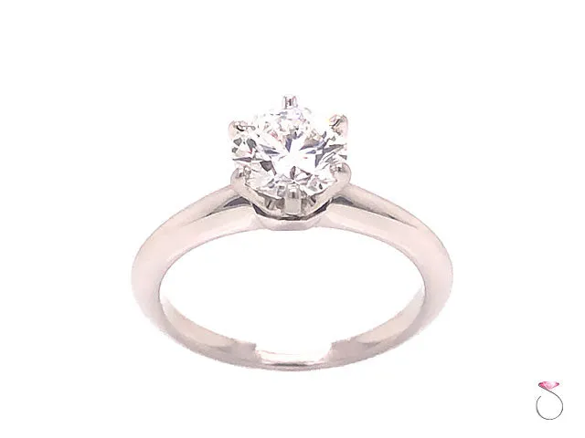 Tiffany & Co. 1.02 ct. G, VVS2 Round Diamond Solitaire Platinum Ring