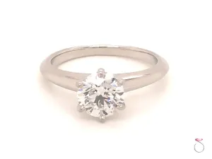 Tiffany & Co. 1.02 ct. G, VVS2 Round Diamond Solitaire Platinum Ring