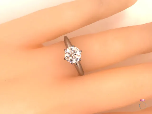 Tiffany & Co. 1.02 ct. G, VVS2 Round Diamond Solitaire Platinum Ring