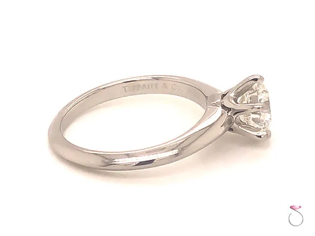 Tiffany & Co. 1.02 ct. G, VVS2 Round Diamond Solitaire Platinum Ring