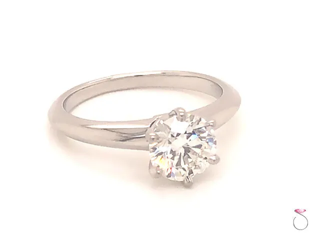 Tiffany & Co. 1.02 ct. G, VVS2 Round Diamond Solitaire Platinum Ring