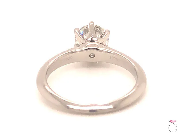 Tiffany & Co. 1.02 ct. G, VVS2 Round Diamond Solitaire Platinum Ring