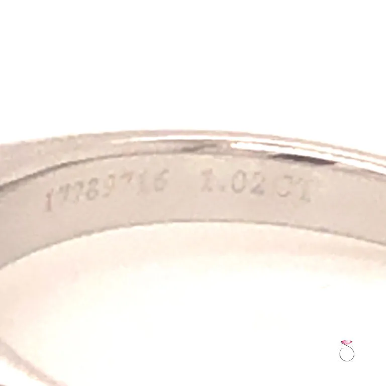 Tiffany & Co. 1.02 ct. G, VVS2 Round Diamond Solitaire Platinum Ring