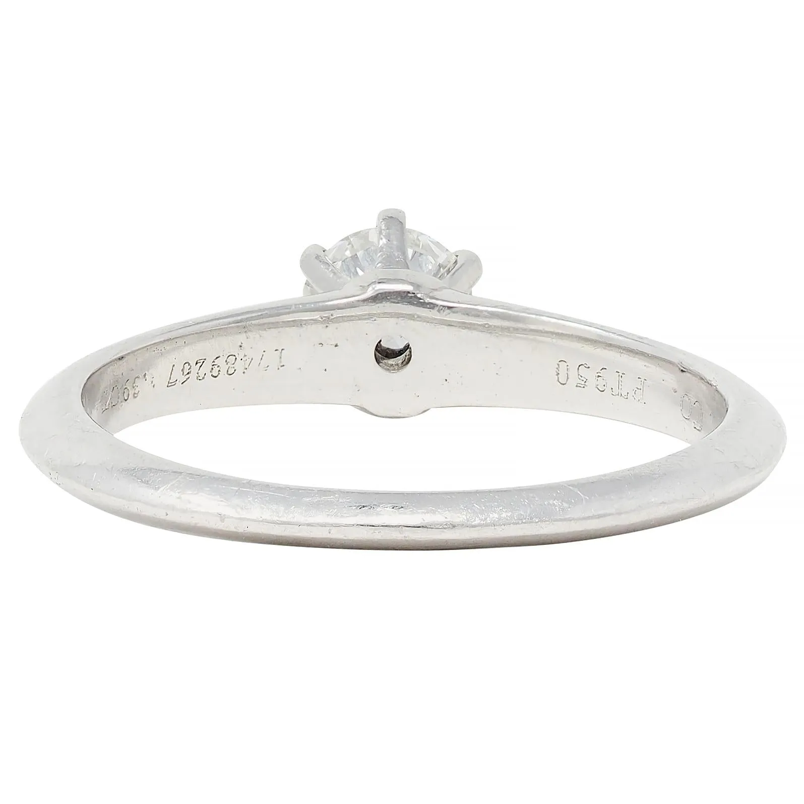 Tiffany & Co. 1999 0.39 CTW Diamond Platinum Vintage Engagement Ring & Wedding Band Set