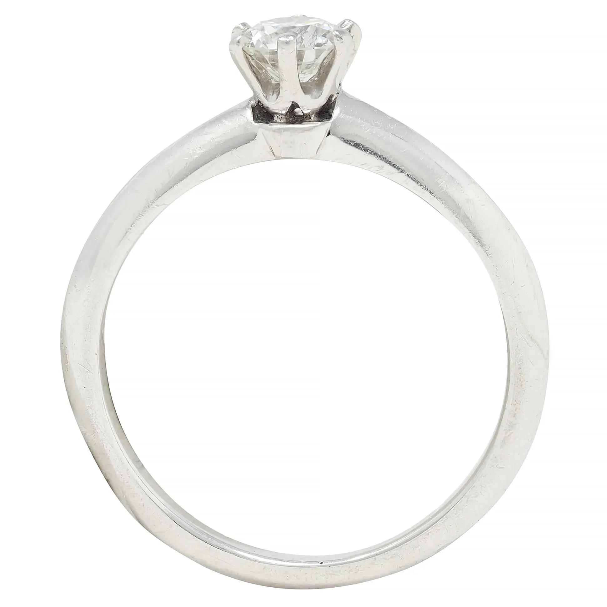 Tiffany & Co. 1999 0.39 CTW Diamond Platinum Vintage Engagement Ring & Wedding Band Set