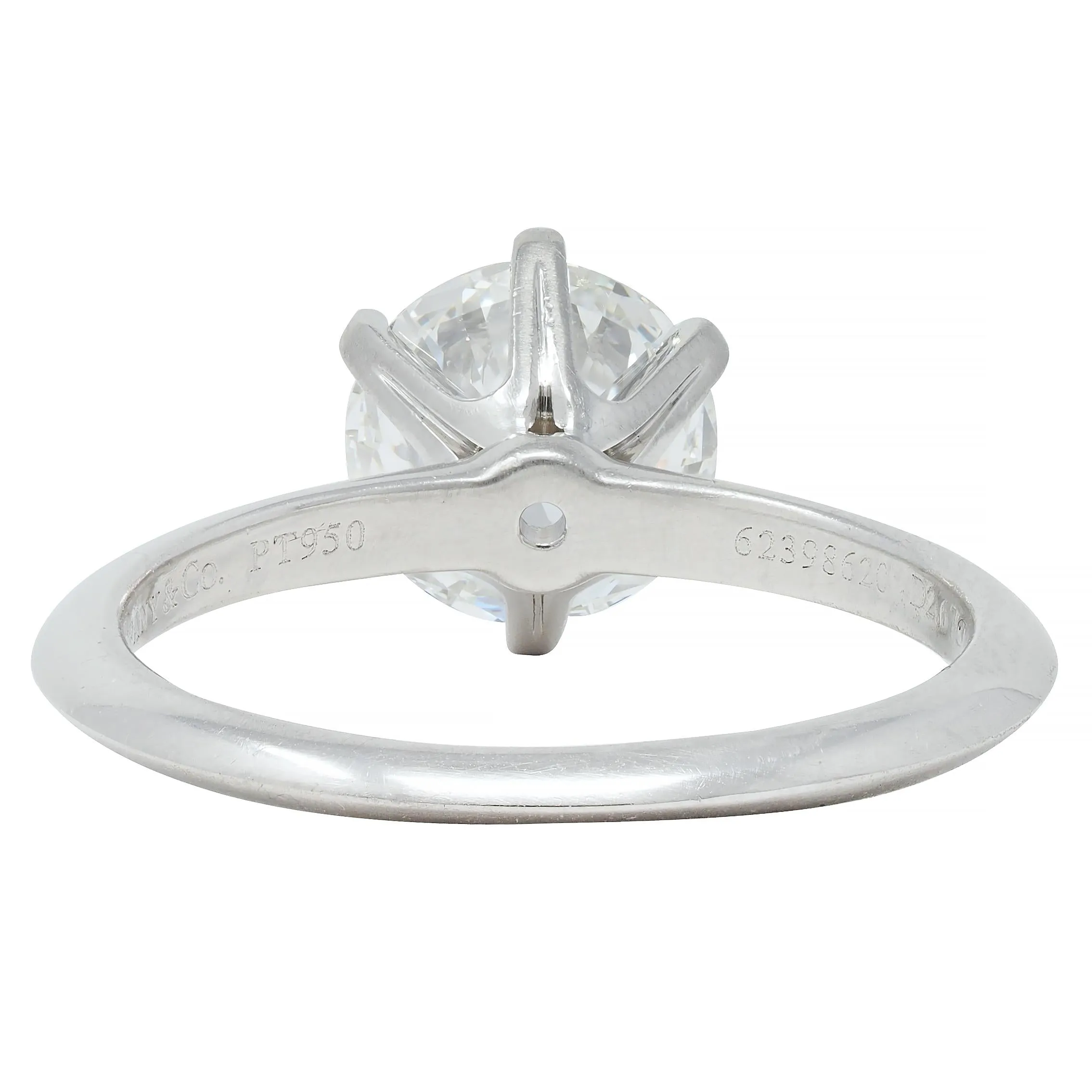 Tiffany & Co.  2.67 CTW Round Brilliant Diamond Platinum Solitaire Vintage Engagement Ring