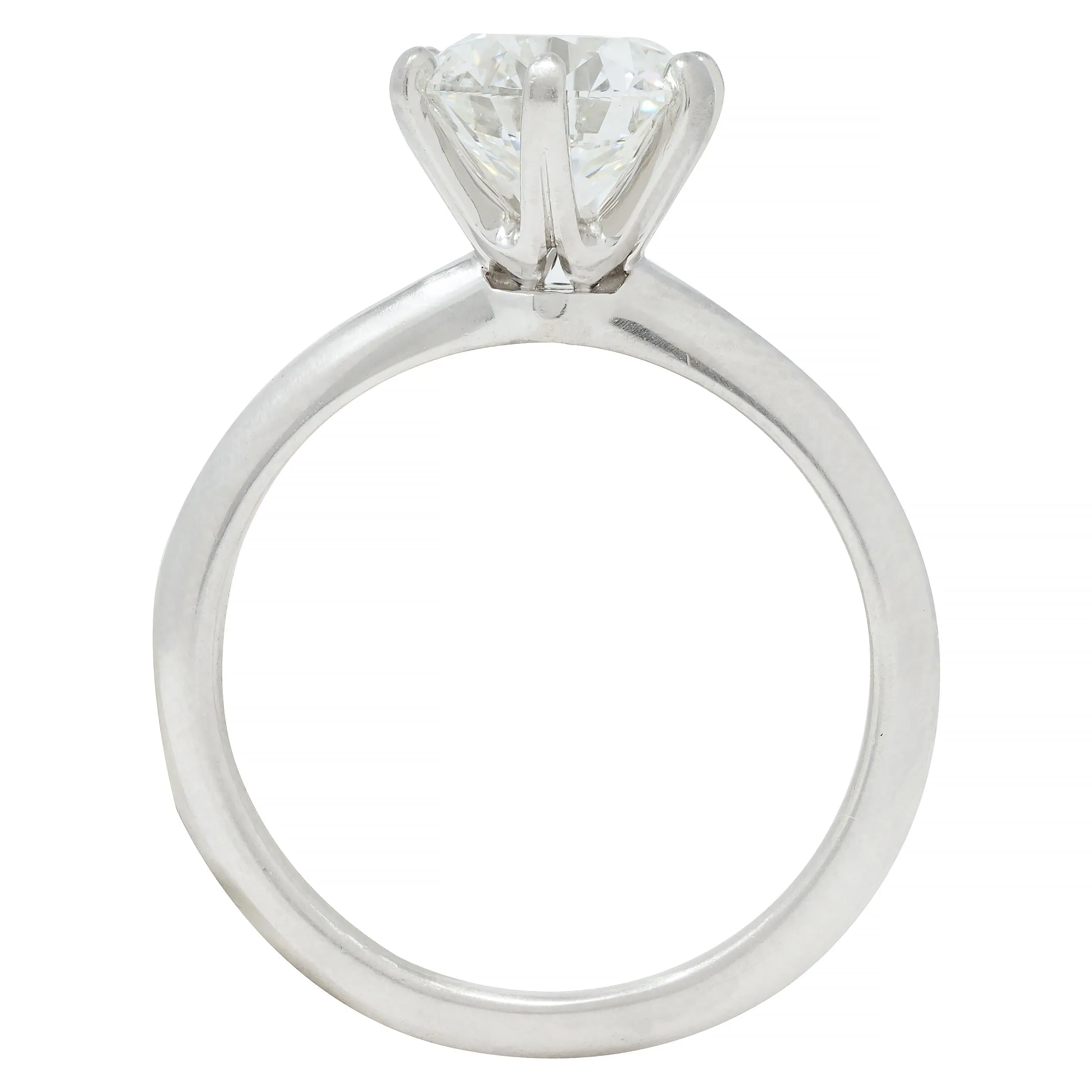 Tiffany & Co.  2.67 CTW Round Brilliant Diamond Platinum Solitaire Vintage Engagement Ring