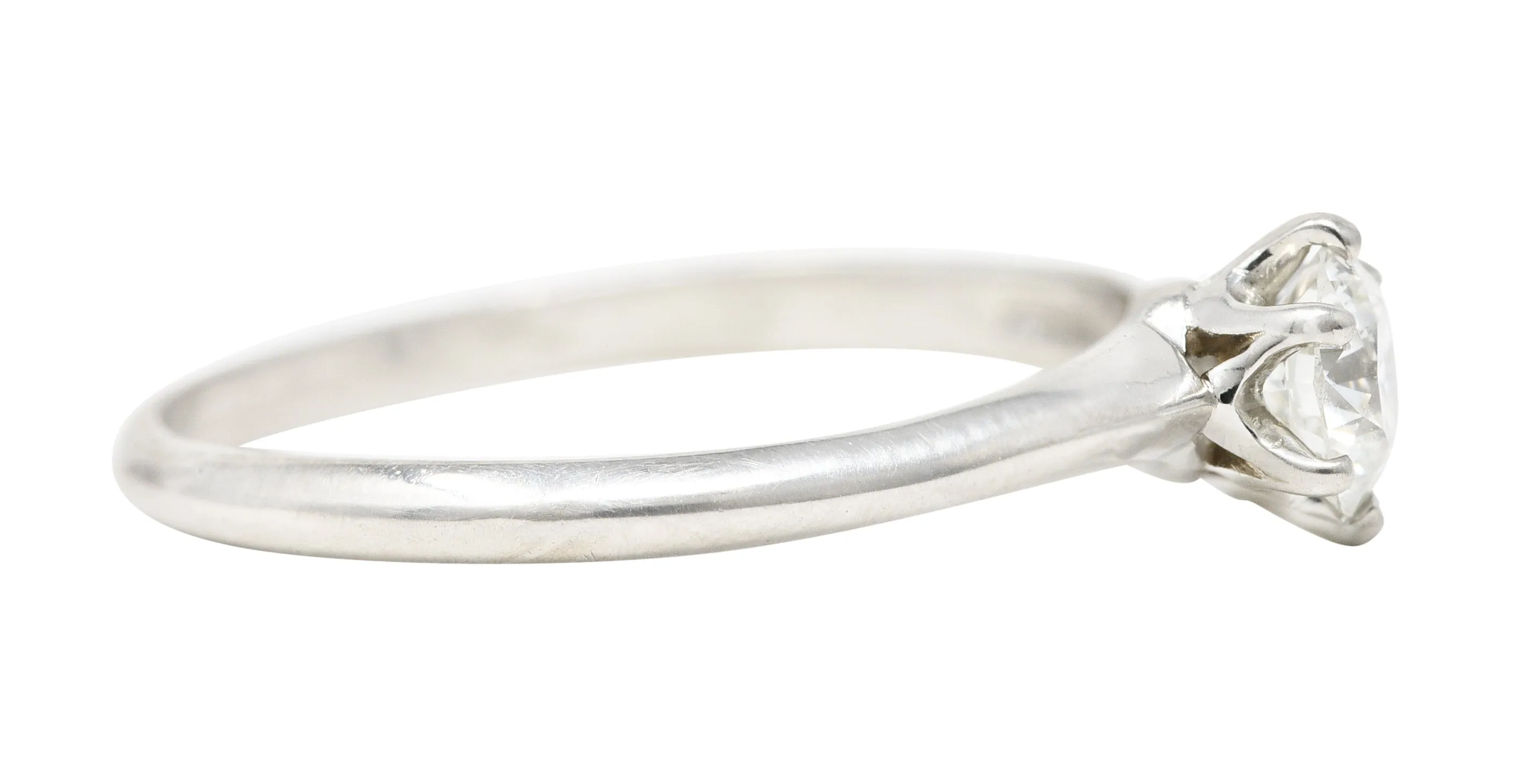 Tiffany & Co. Art Deco 0.51 CTW Old European Cut Diamond Platinum Solitaire Knife Engagement Ring