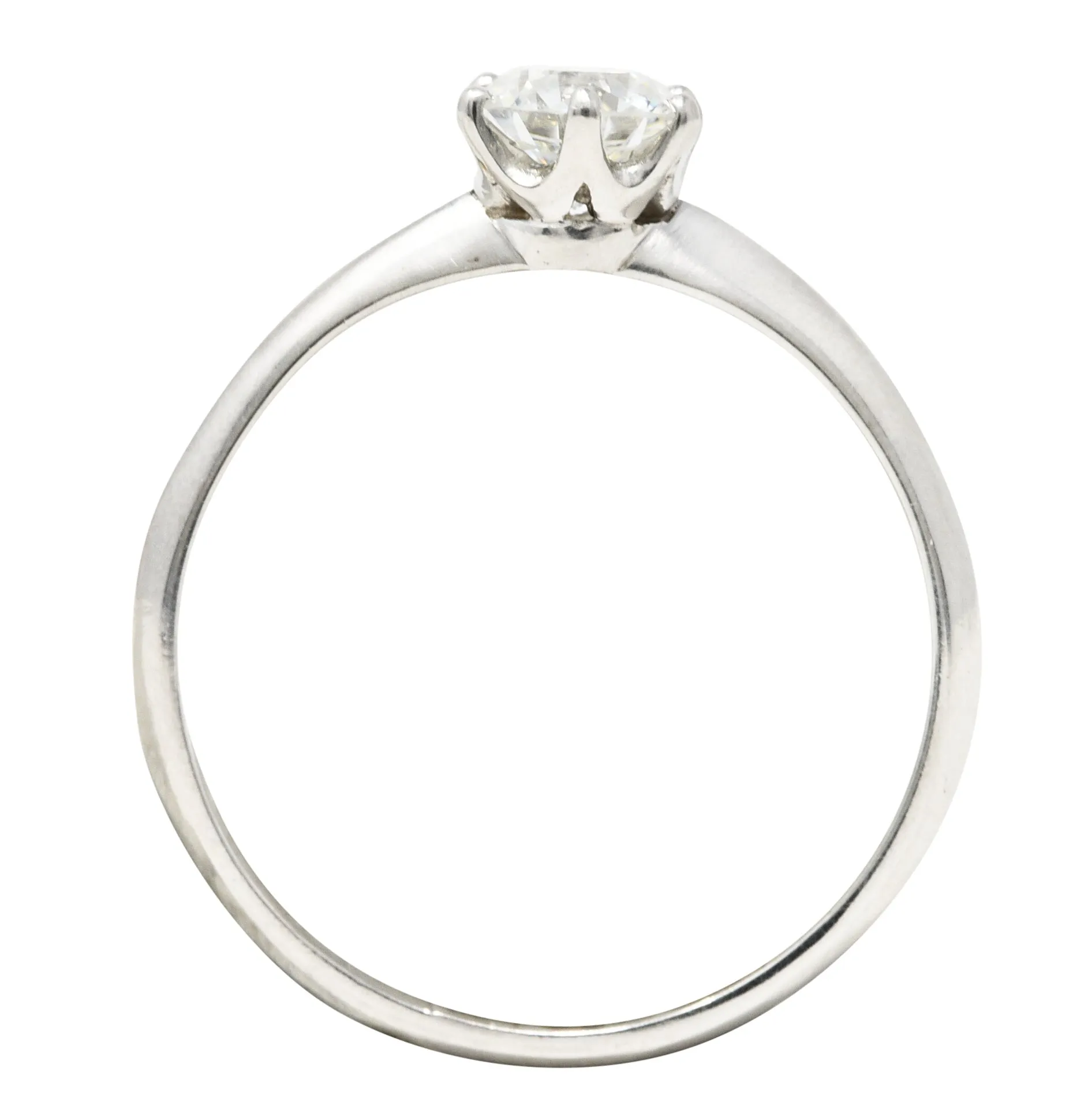 Tiffany & Co. Art Deco 0.51 CTW Old European Cut Diamond Platinum Solitaire Knife Engagement Ring