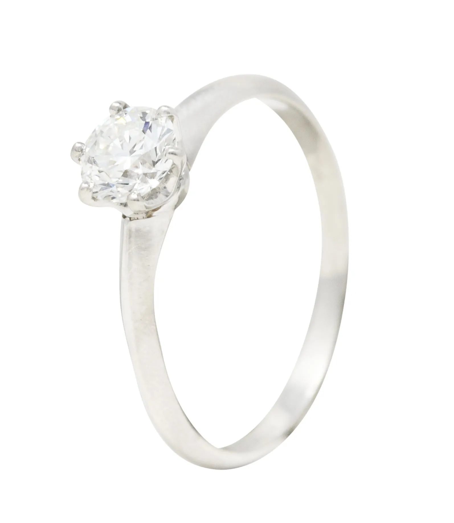 Tiffany & Co. Art Deco 0.51 CTW Old European Cut Diamond Platinum Solitaire Knife Engagement Ring