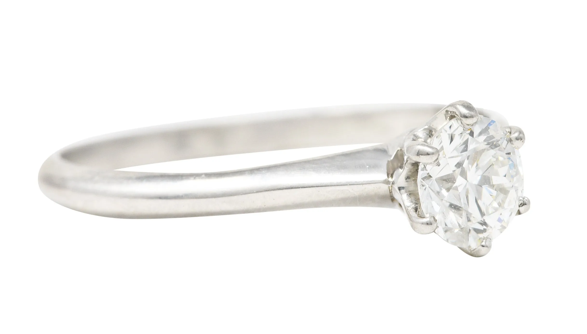 Tiffany & Co. Art Deco 0.51 CTW Old European Cut Diamond Platinum Solitaire Knife Engagement Ring