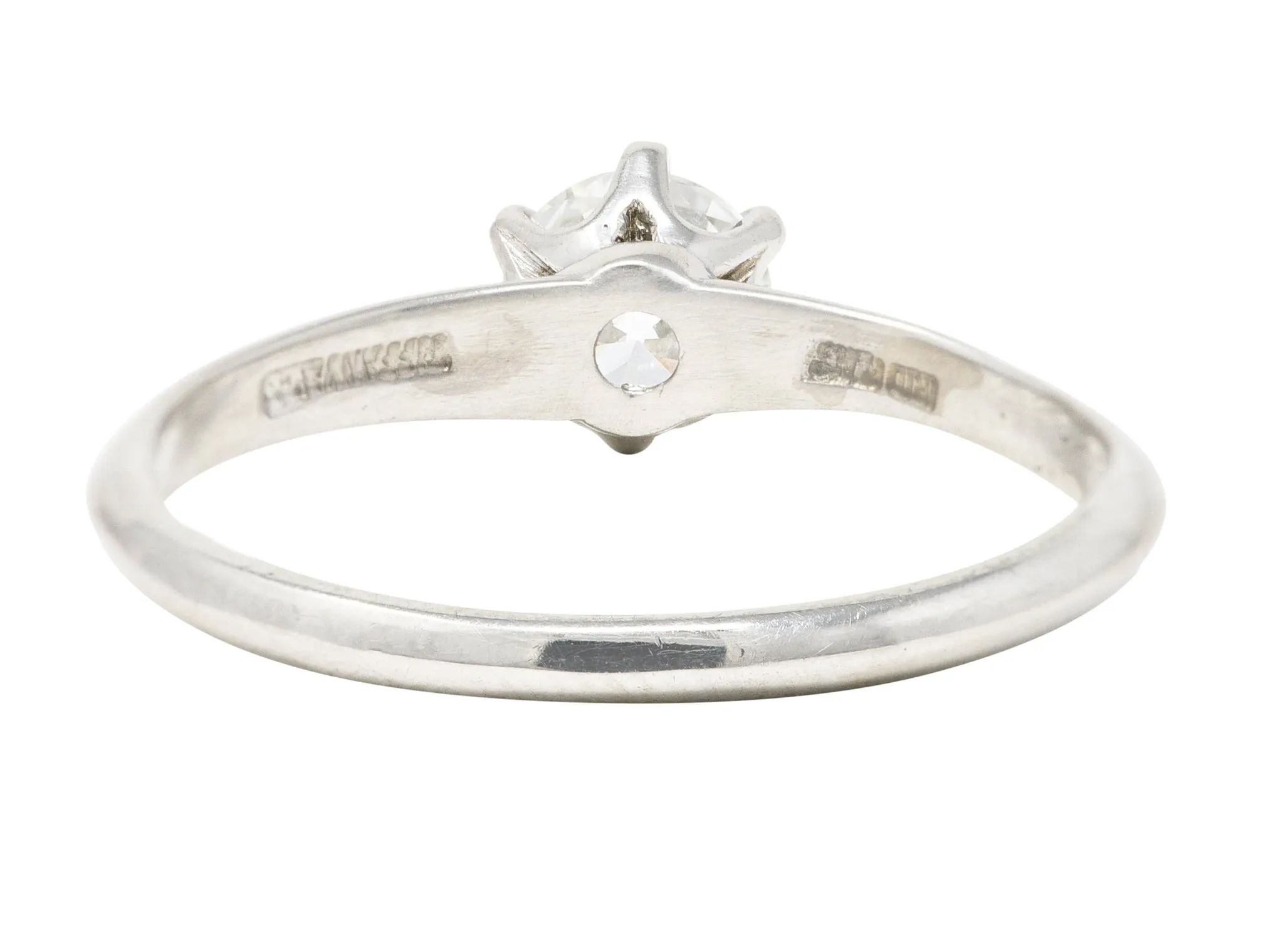 Tiffany & Co. Art Deco 0.51 CTW Old European Cut Diamond Platinum Solitaire Knife Engagement Ring