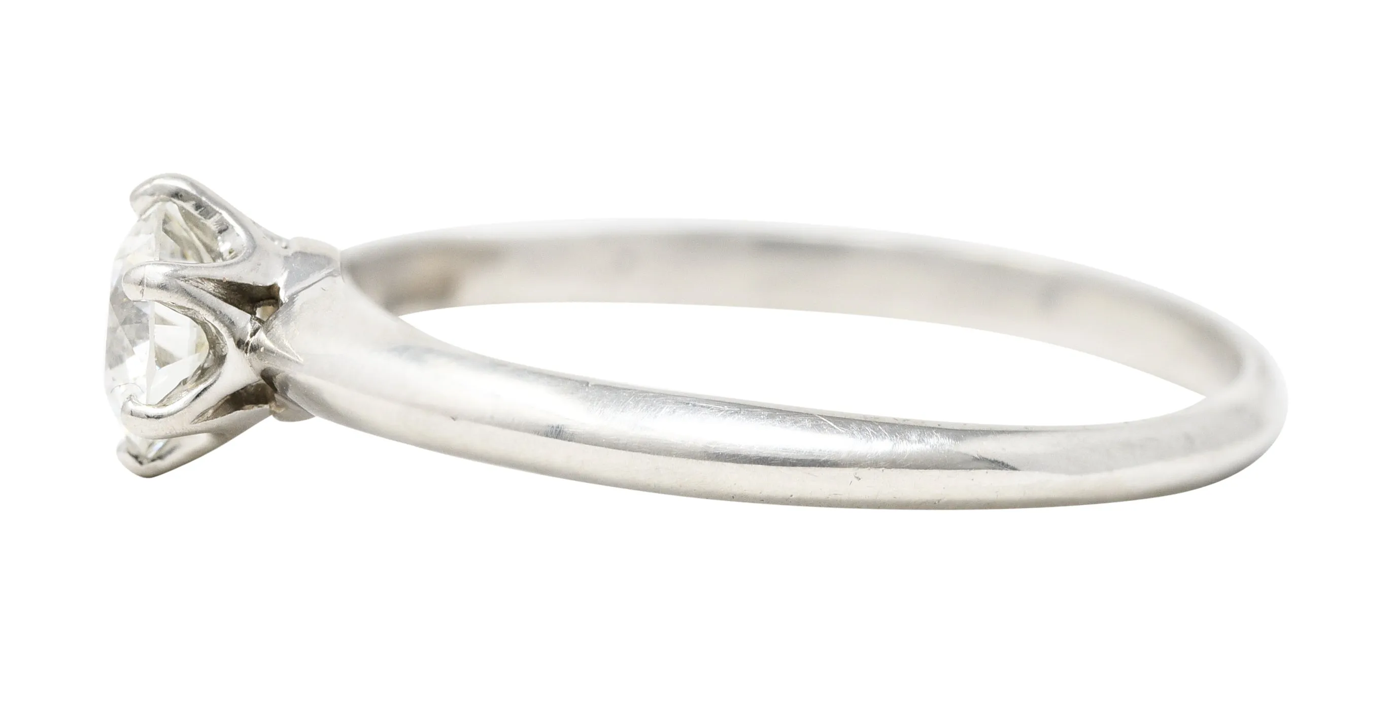 Tiffany & Co. Art Deco 0.51 CTW Old European Cut Diamond Platinum Solitaire Knife Engagement Ring