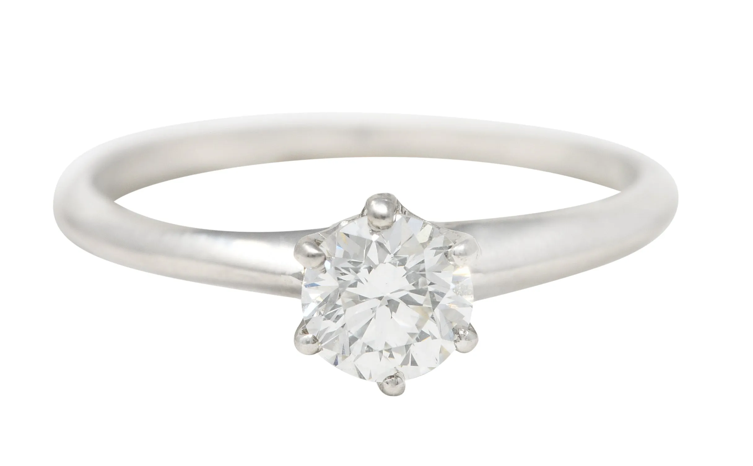 Tiffany & Co. Art Deco 0.51 CTW Old European Cut Diamond Platinum Solitaire Knife Engagement Ring