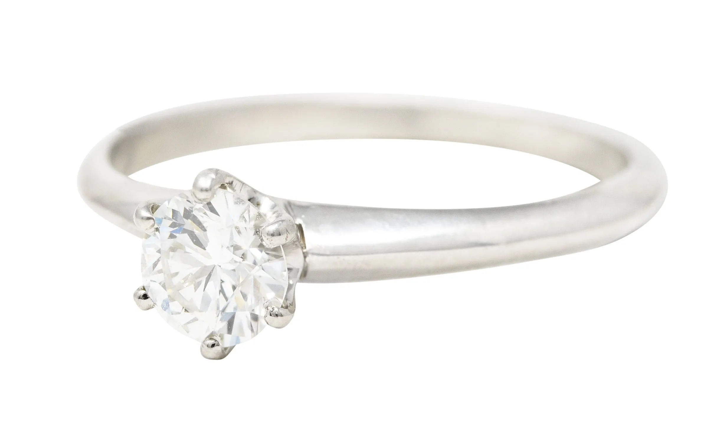 Tiffany & Co. Art Deco 0.51 CTW Old European Cut Diamond Platinum Solitaire Knife Engagement Ring