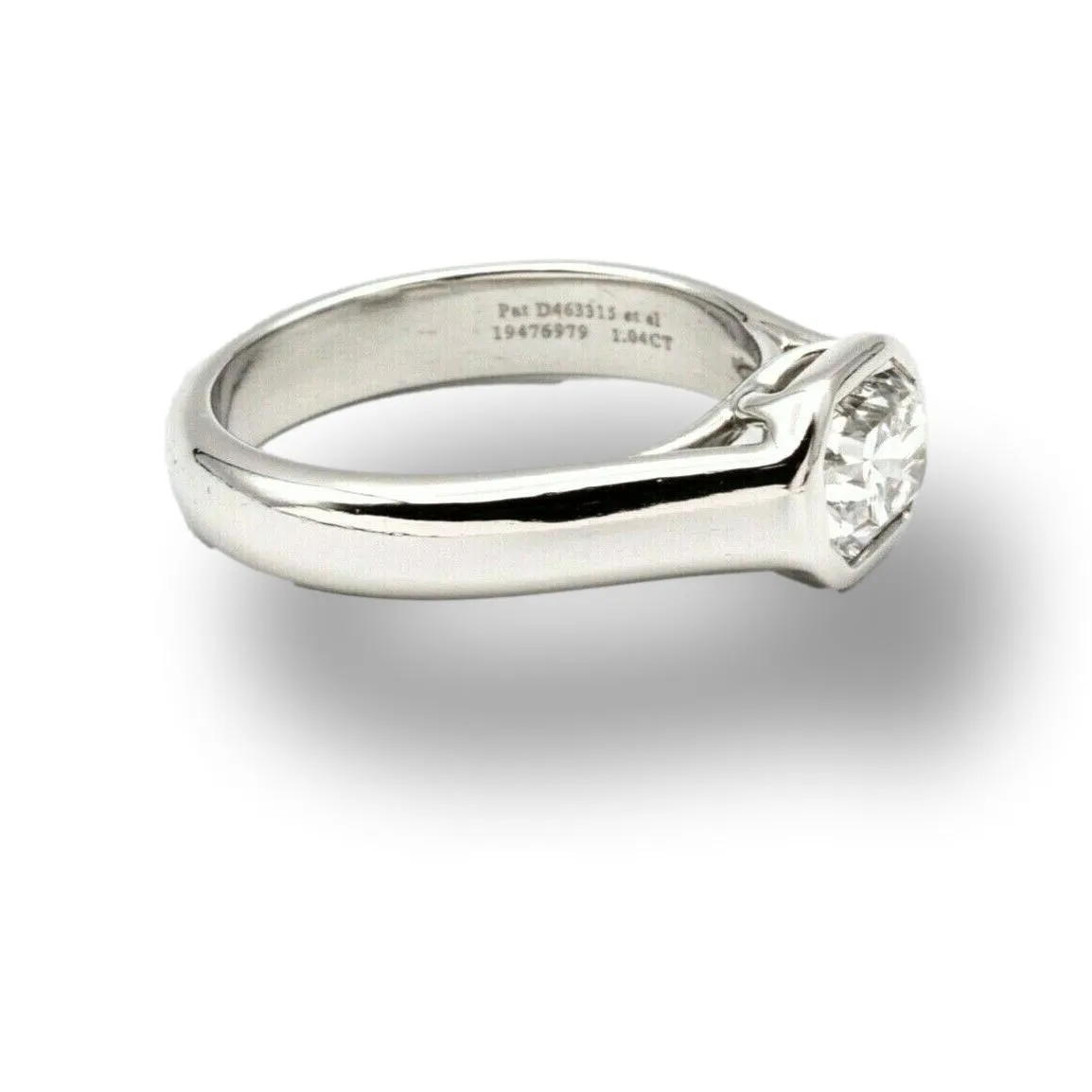 Tiffany & Co. Lucida Diamond Bezel Set Engagement Ring in Platinum 1.04 E VVS2