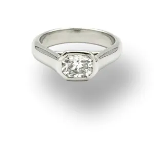 Tiffany & Co. Lucida Diamond Bezel Set Engagement Ring in Platinum 1.04 E VVS2