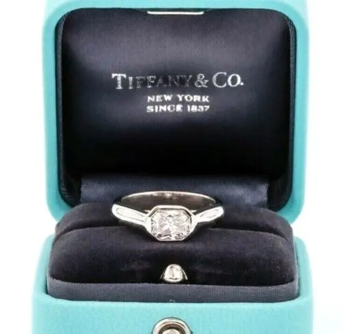 Tiffany & Co. Lucida Diamond Bezel Set Engagement Ring in Platinum 1.04 E VVS2