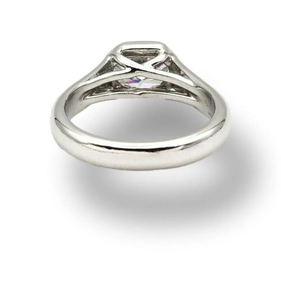 Tiffany & Co. Lucida Diamond Bezel Set Engagement Ring in Platinum 1.04 E VVS2