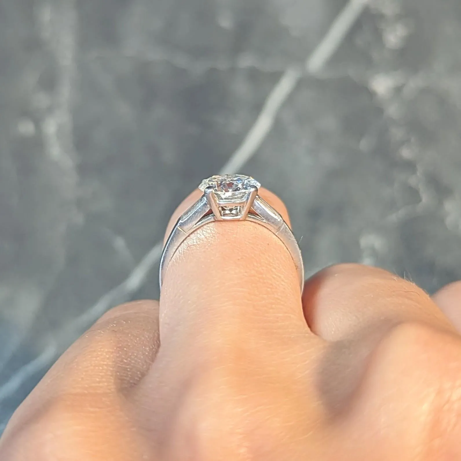Tiffany & Co. Mid-Century 2.00 CTW Diamond Platinum Three Stone Vintage Engagement Ring GIA