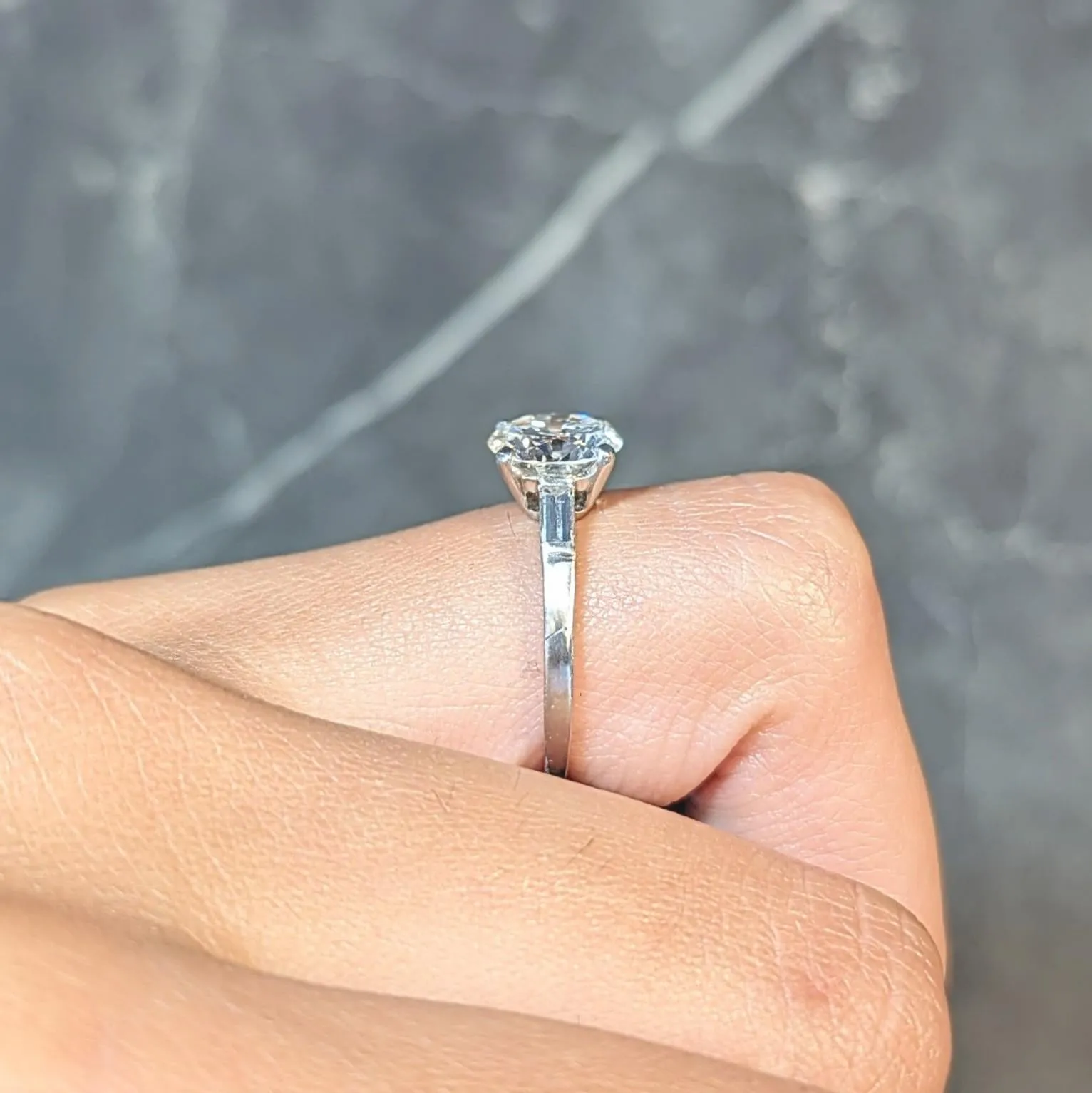 Tiffany & Co. Mid-Century 2.00 CTW Diamond Platinum Three Stone Vintage Engagement Ring GIA