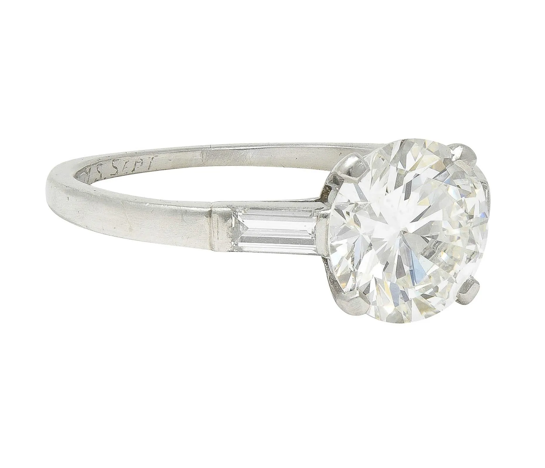 Tiffany & Co. Mid-Century 2.00 CTW Diamond Platinum Three Stone Vintage Engagement Ring GIA