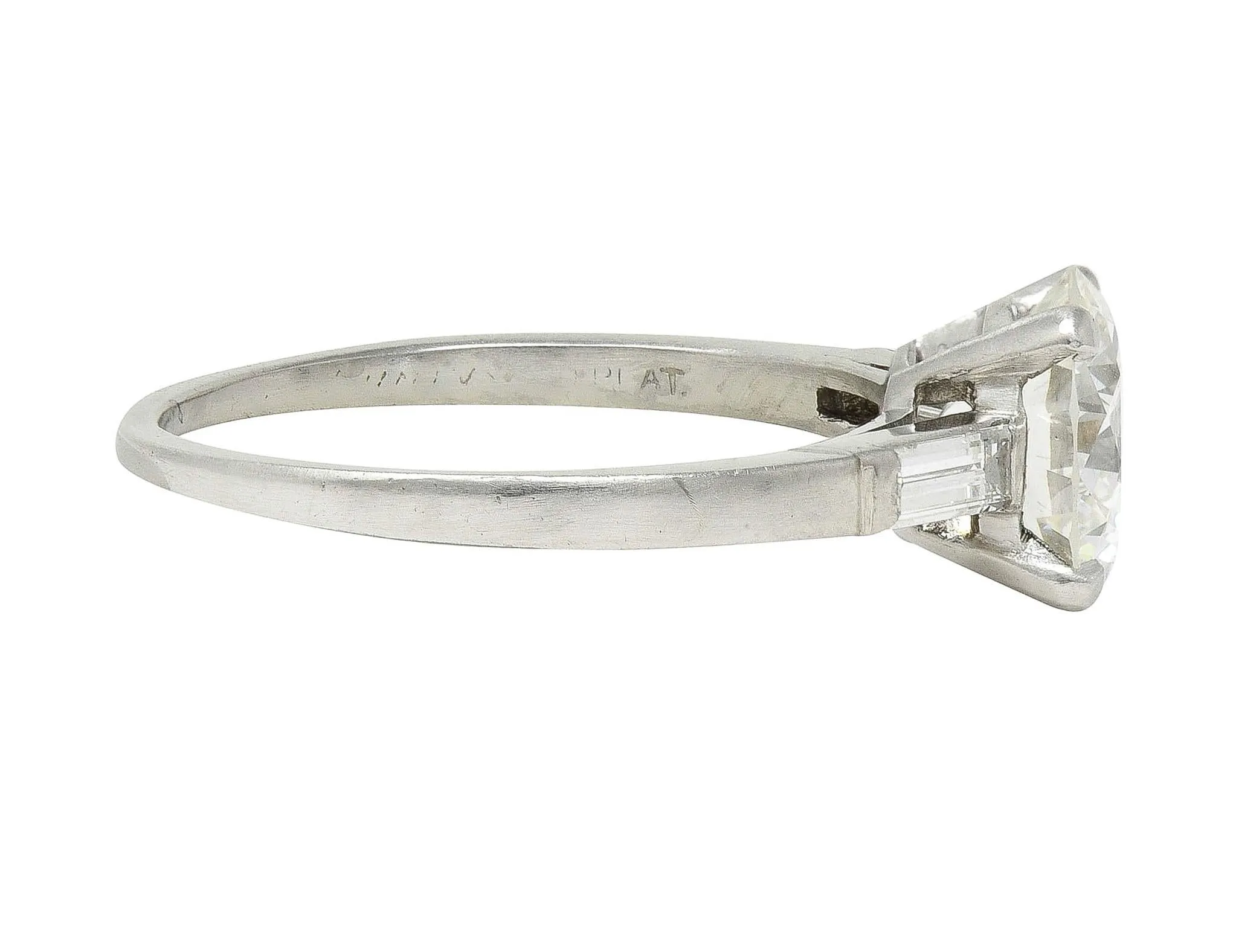 Tiffany & Co. Mid-Century 2.00 CTW Diamond Platinum Three Stone Vintage Engagement Ring GIA