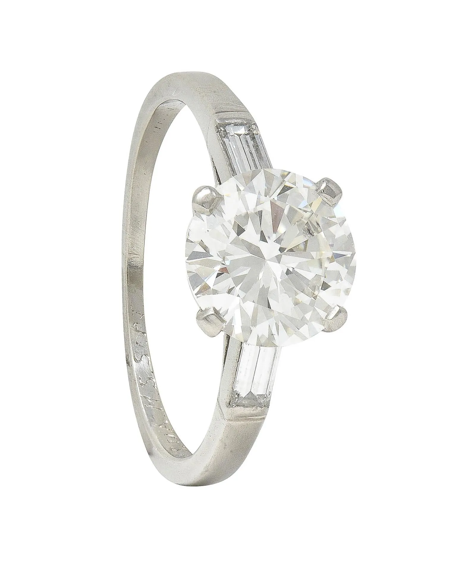 Tiffany & Co. Mid-Century 2.00 CTW Diamond Platinum Three Stone Vintage Engagement Ring GIA