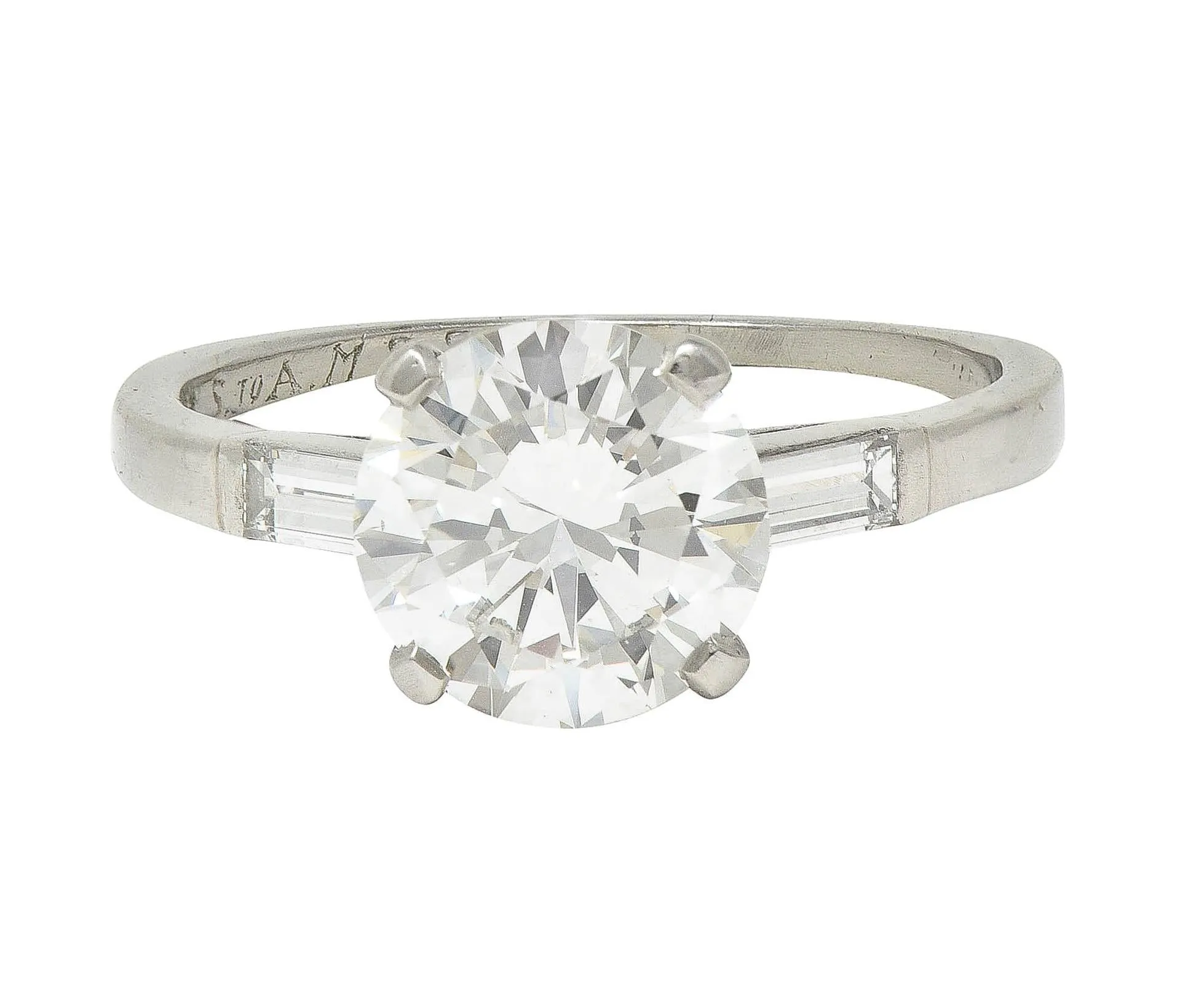 Tiffany & Co. Mid-Century 2.00 CTW Diamond Platinum Three Stone Vintage Engagement Ring GIA