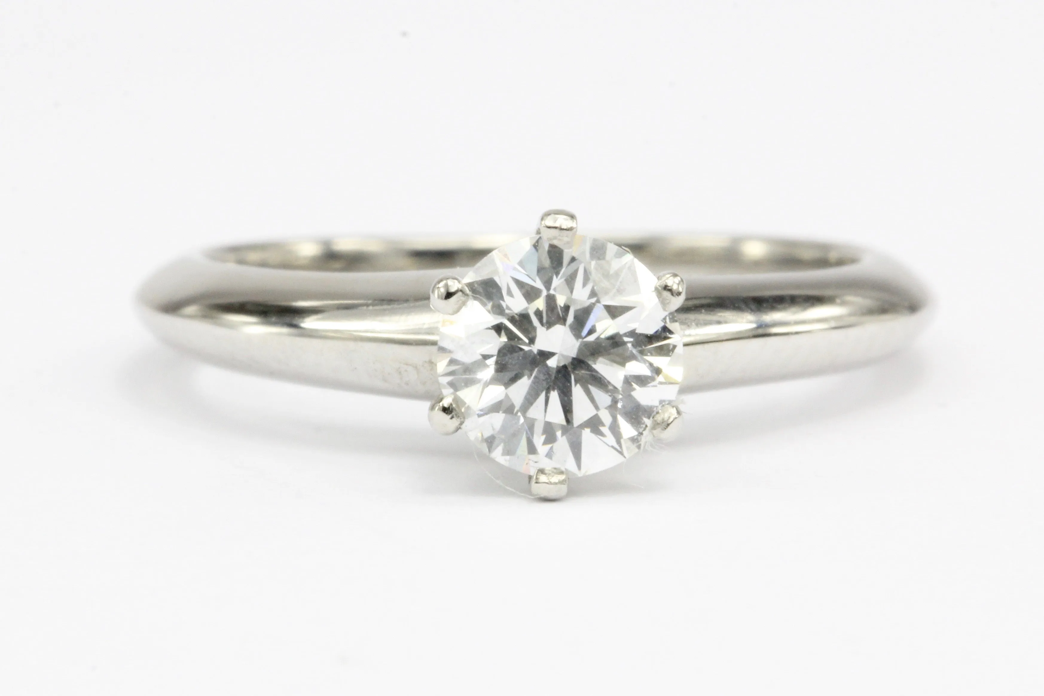 Tiffany & Co Platinum .58 Carat Diamond Solitaire Ring Size 4