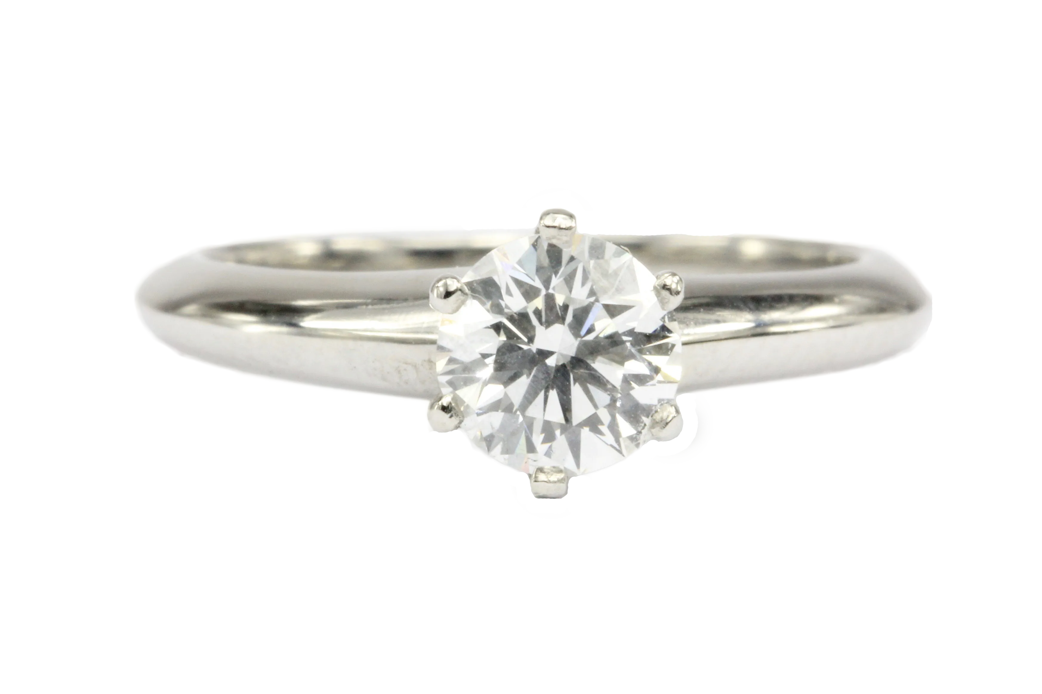 Tiffany & Co Platinum .58 Carat Diamond Solitaire Ring Size 4