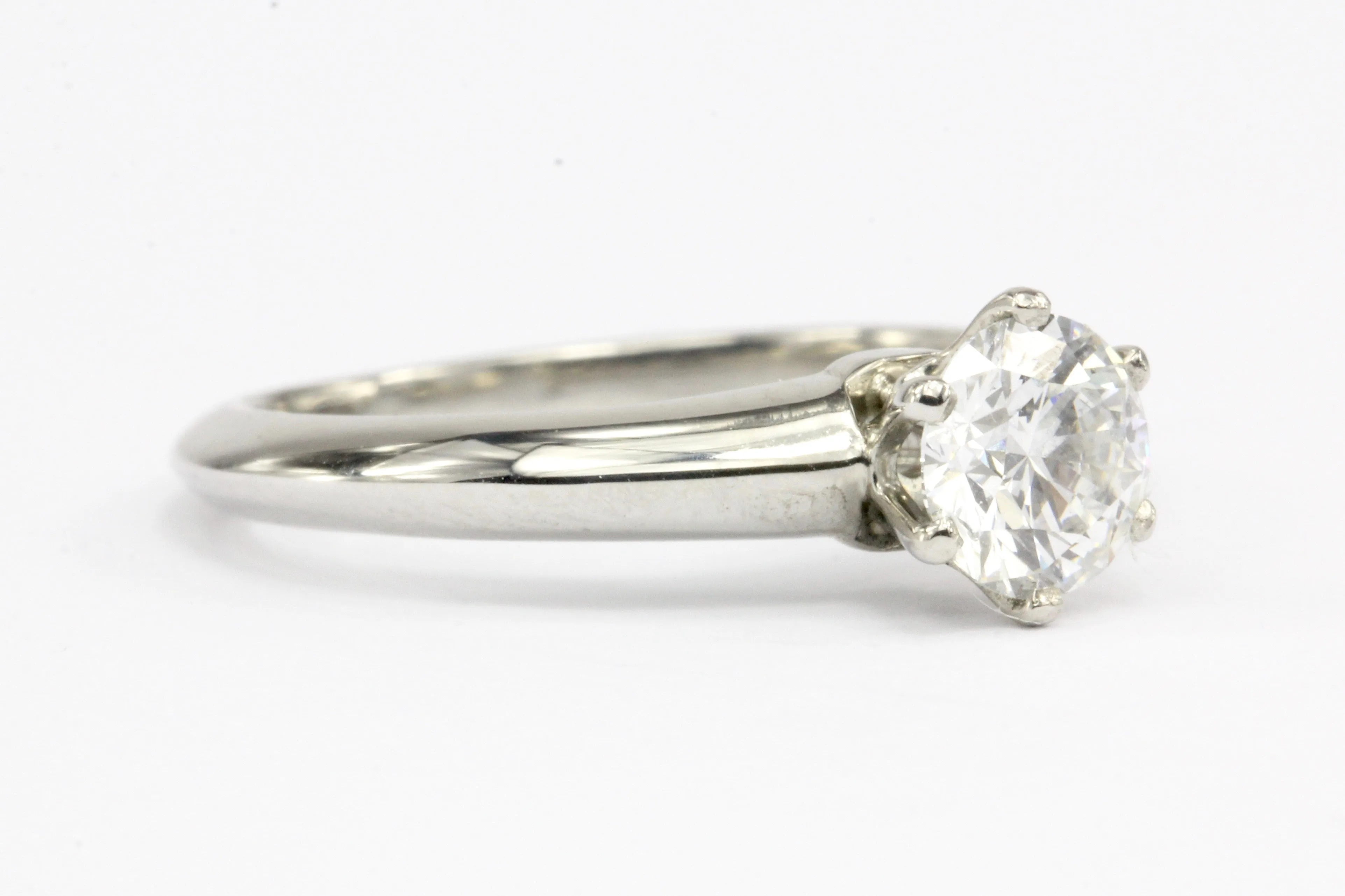 Tiffany & Co Platinum .58 Carat Diamond Solitaire Ring Size 4