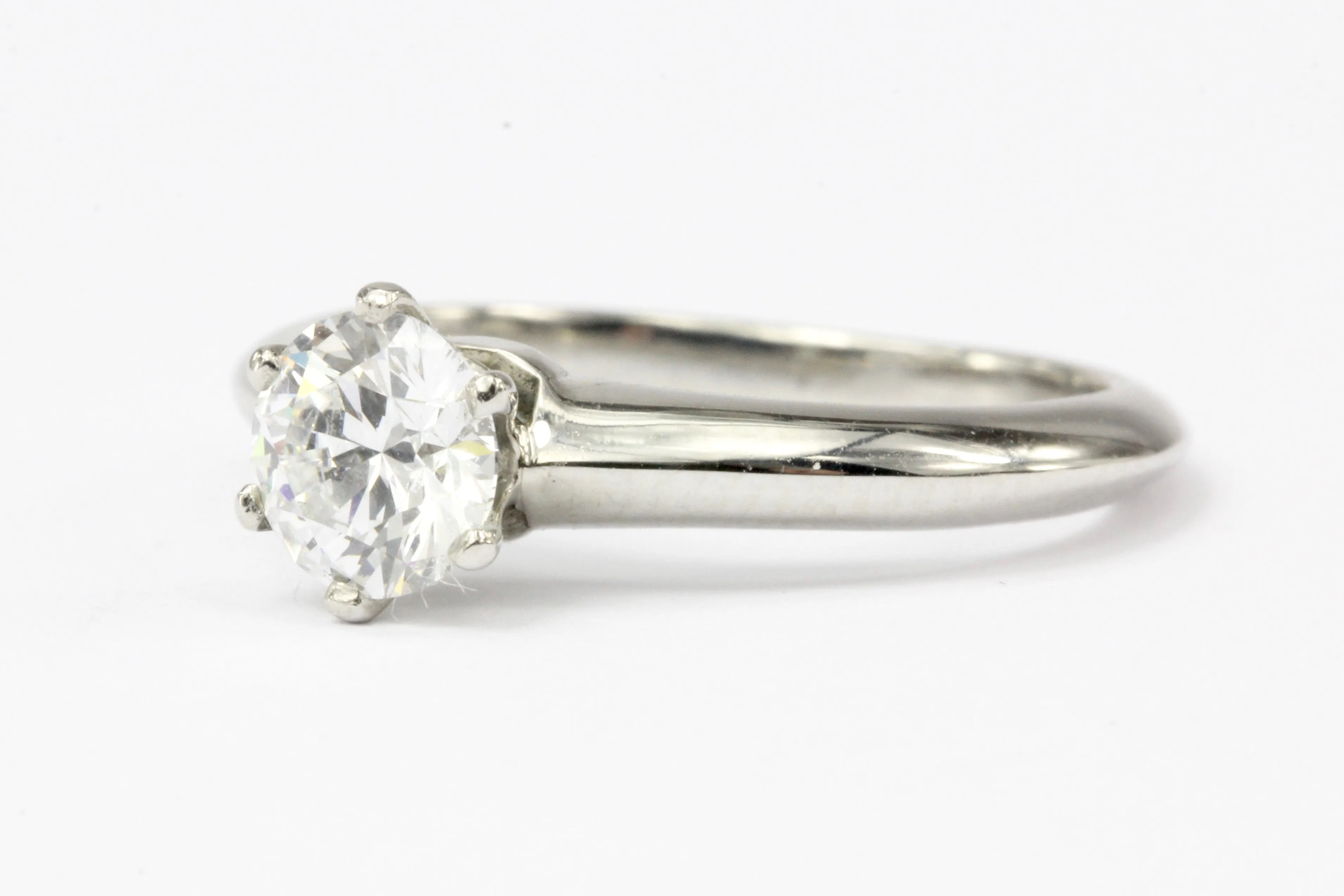 Tiffany & Co Platinum .58 Carat Diamond Solitaire Ring Size 4