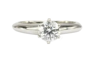 Tiffany & Co Platinum .58 Carat Diamond Solitaire Ring Size 4