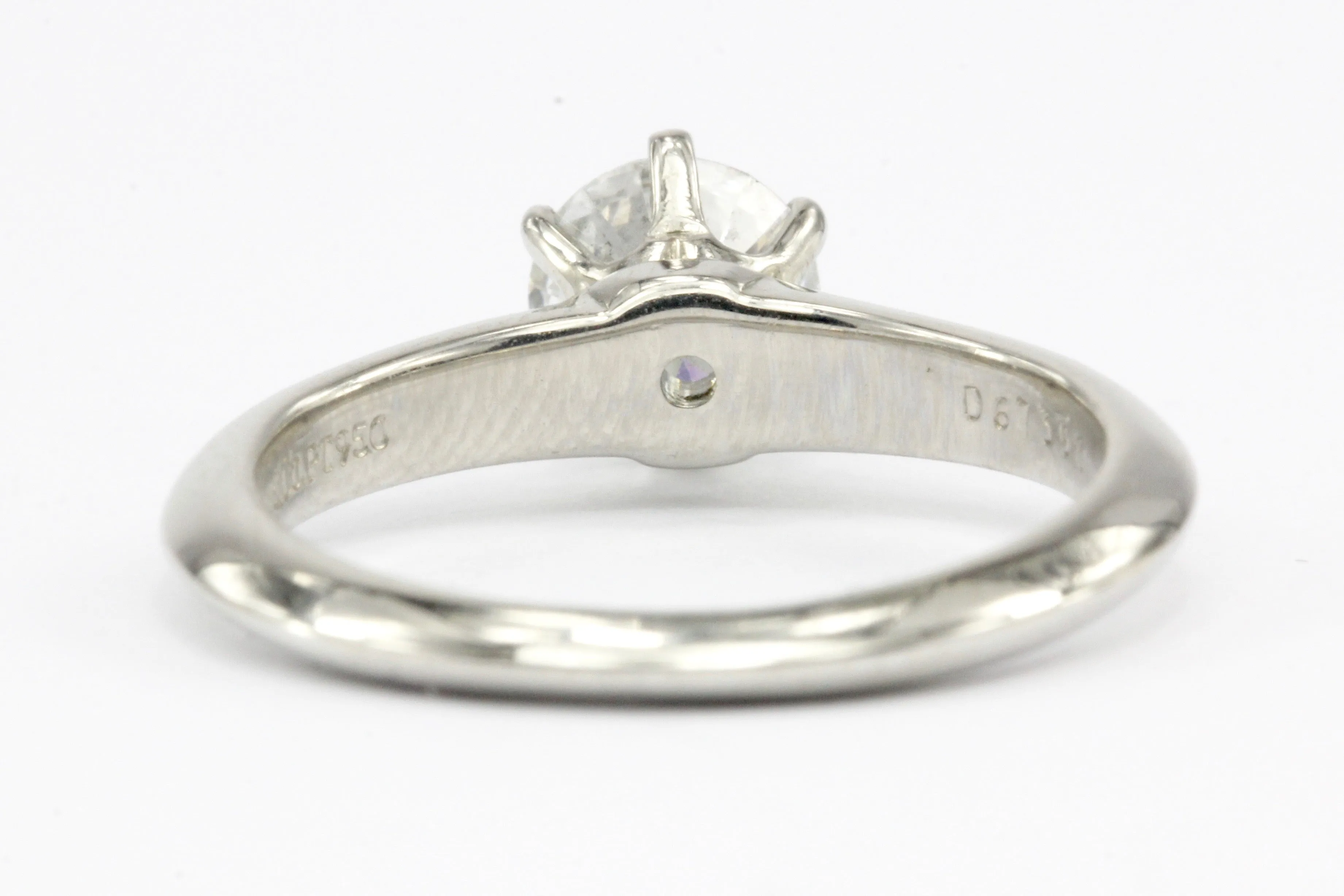 Tiffany & Co Platinum .58 Carat Diamond Solitaire Ring Size 4