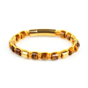 Tiger Eye & Gold Beads Bracelet
