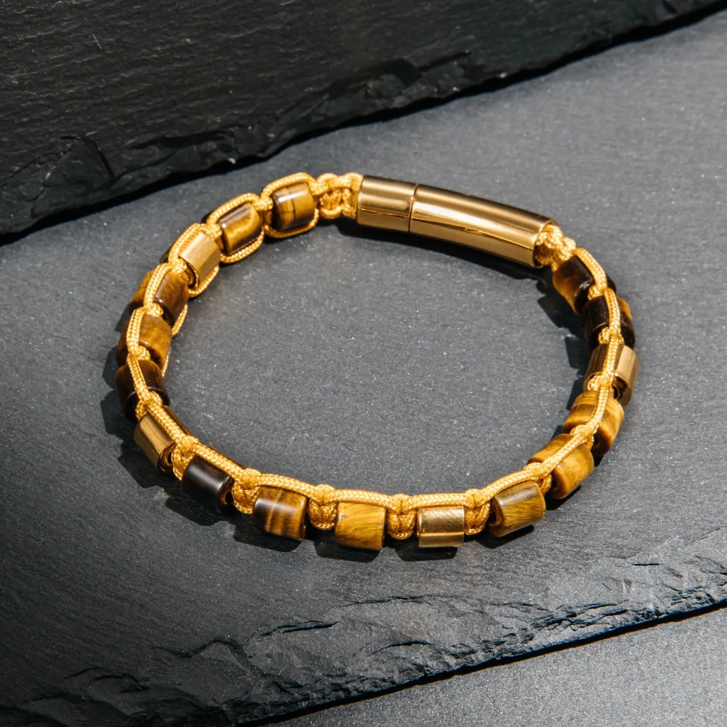 Tiger Eye & Gold Beads Bracelet