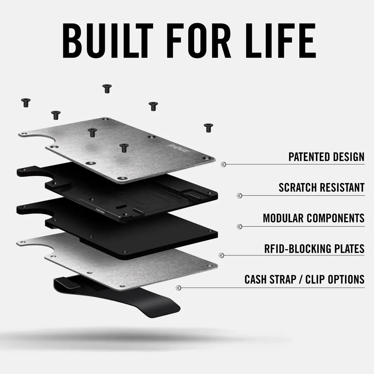 Titanium Wallet with Cash Strap